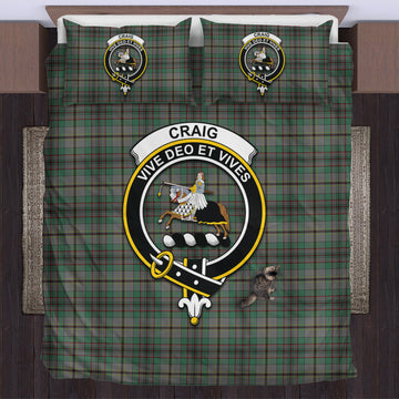 Craig Tartan Bedding Set with Family Crest