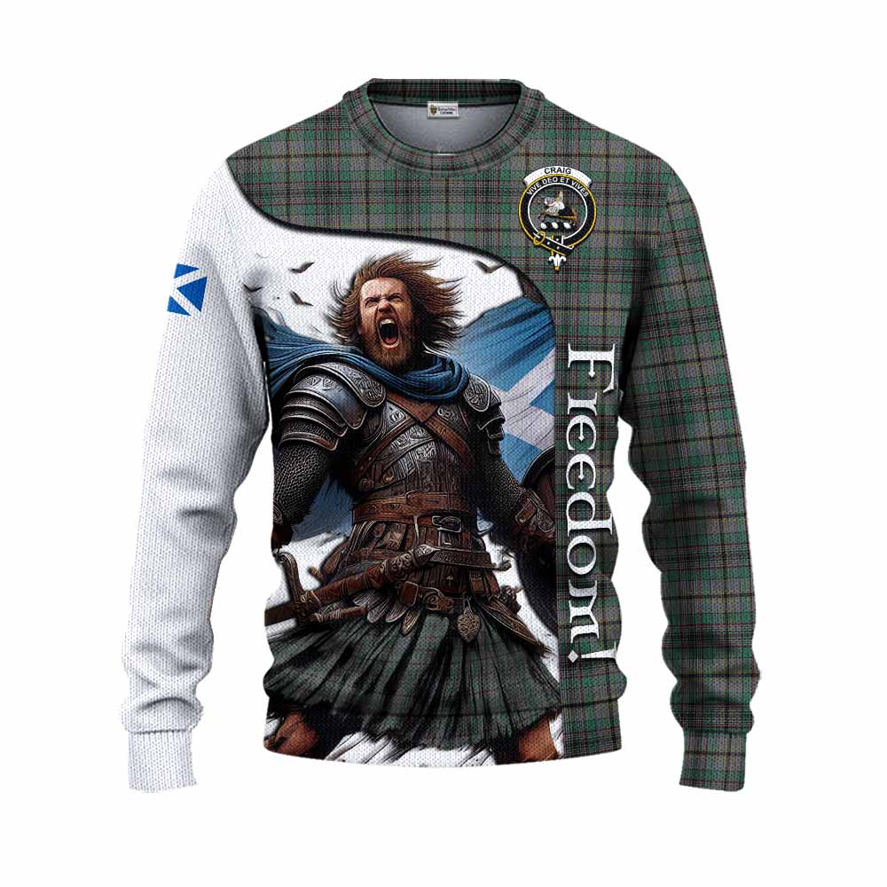 Tartan Vibes Clothing Craig Crest Tartan Knitted Sweater Inspired by the Freedom of Scottish Warrior