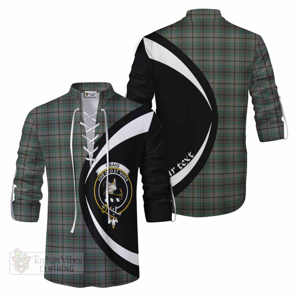 Tartan Vibes Clothing Craig Tartan Ghillie Kilt Shirt with Family Crest Circle Style