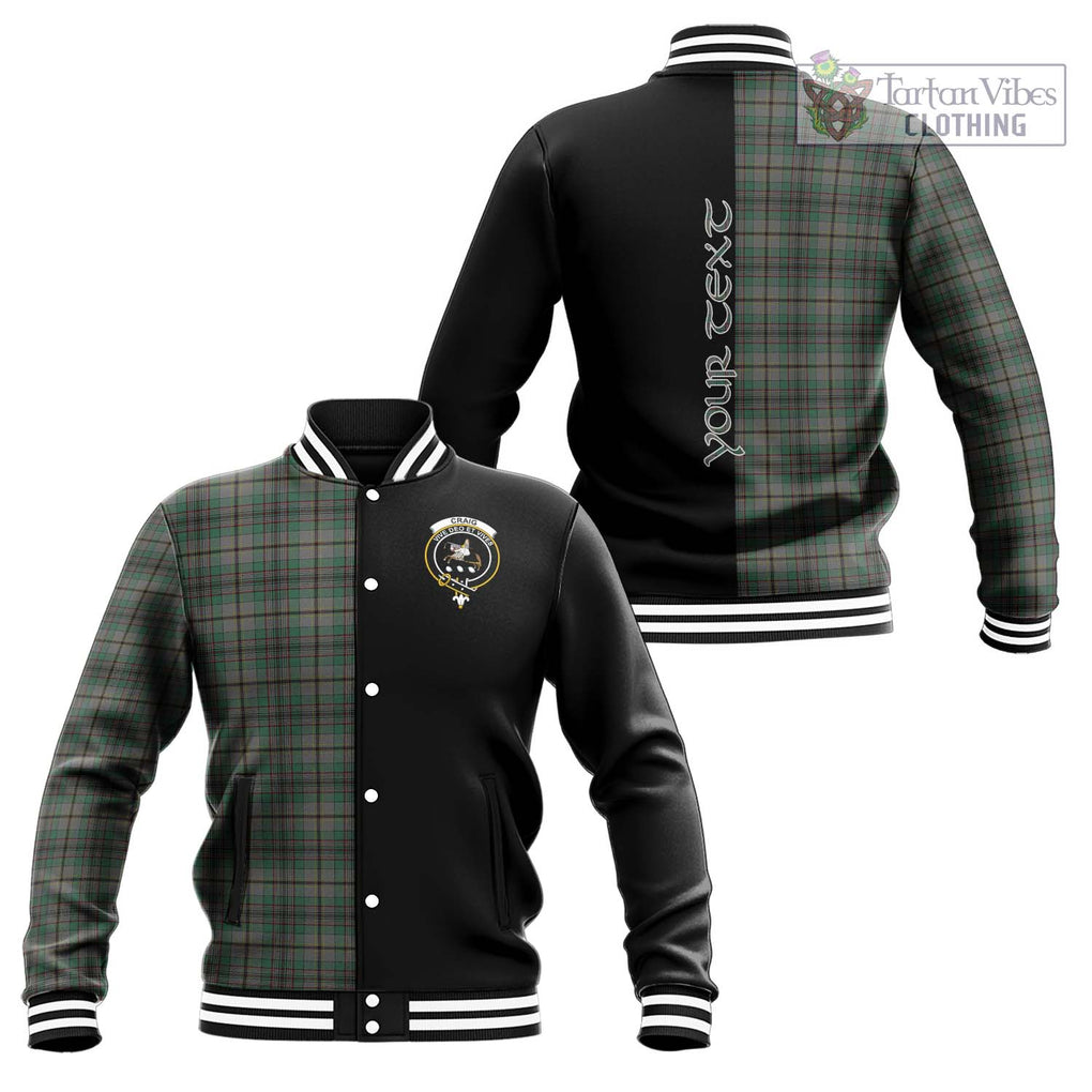 Craig Tartan Baseball Jacket with Family Crest and Half Of Me Style Unisex - Tartanvibesclothing Shop