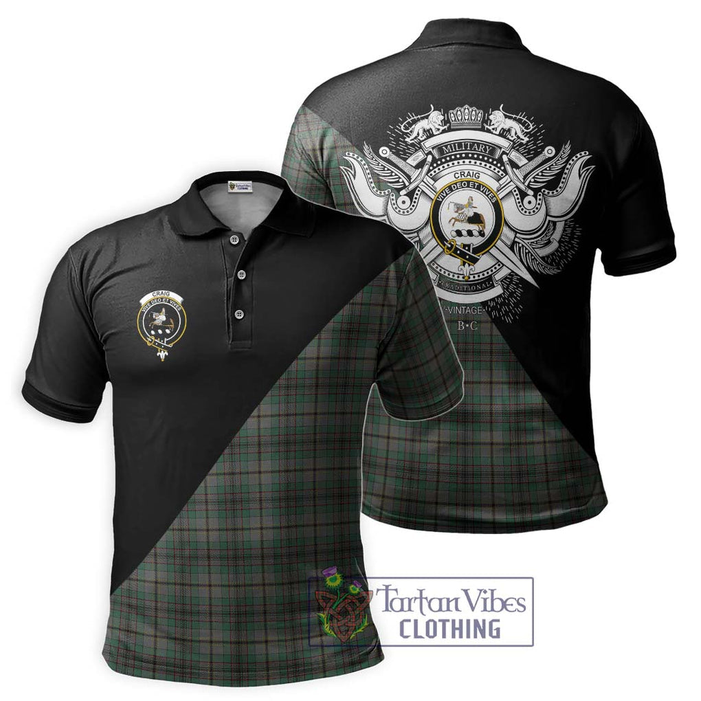 Craig Tartan Polo Shirt with Family Crest and Military Logo Style Kid - Tartanvibesclothing Shop