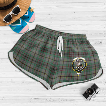 Craig Tartan Womens Shorts with Family Crest