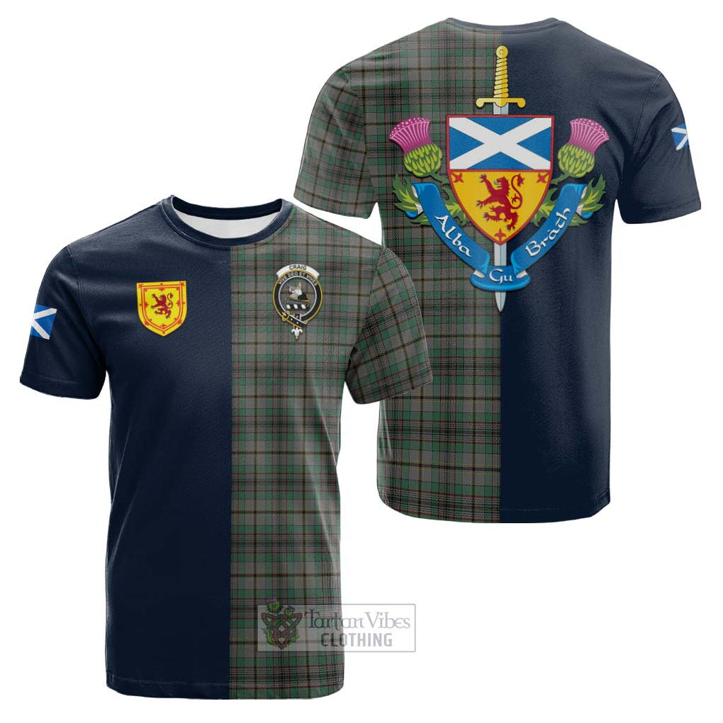 Tartan Vibes Clothing Craig Tartan Cotton T-shirt with Scottish Lion Royal Arm Half Style