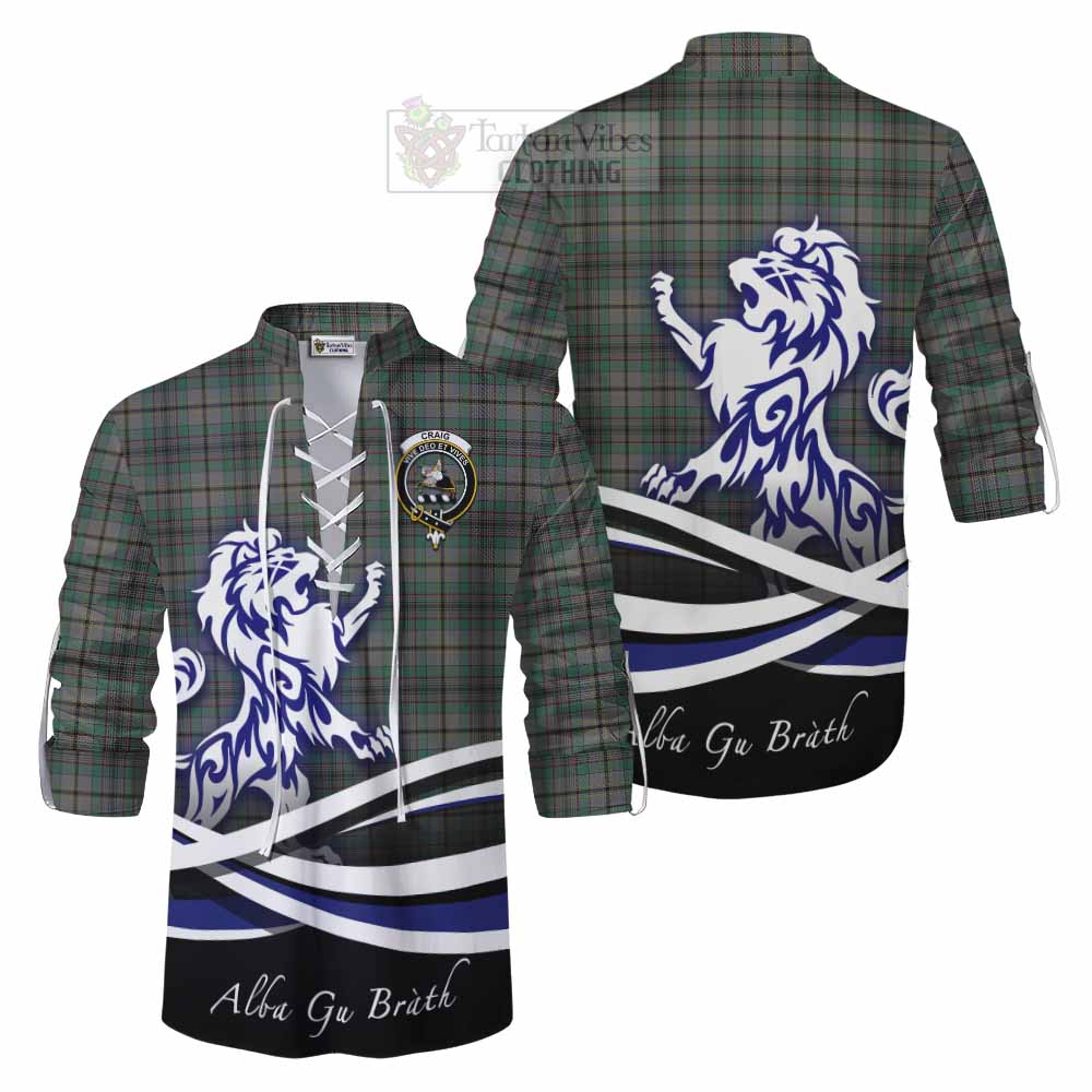 Tartan Vibes Clothing Craig Tartan Ghillie Kilt Shirt with Alba Gu Brath Regal Lion Emblem