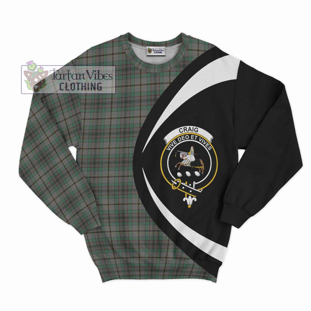 Craig Tartan Sweatshirt with Family Crest Circle Style Unisex - Tartan Vibes Clothing