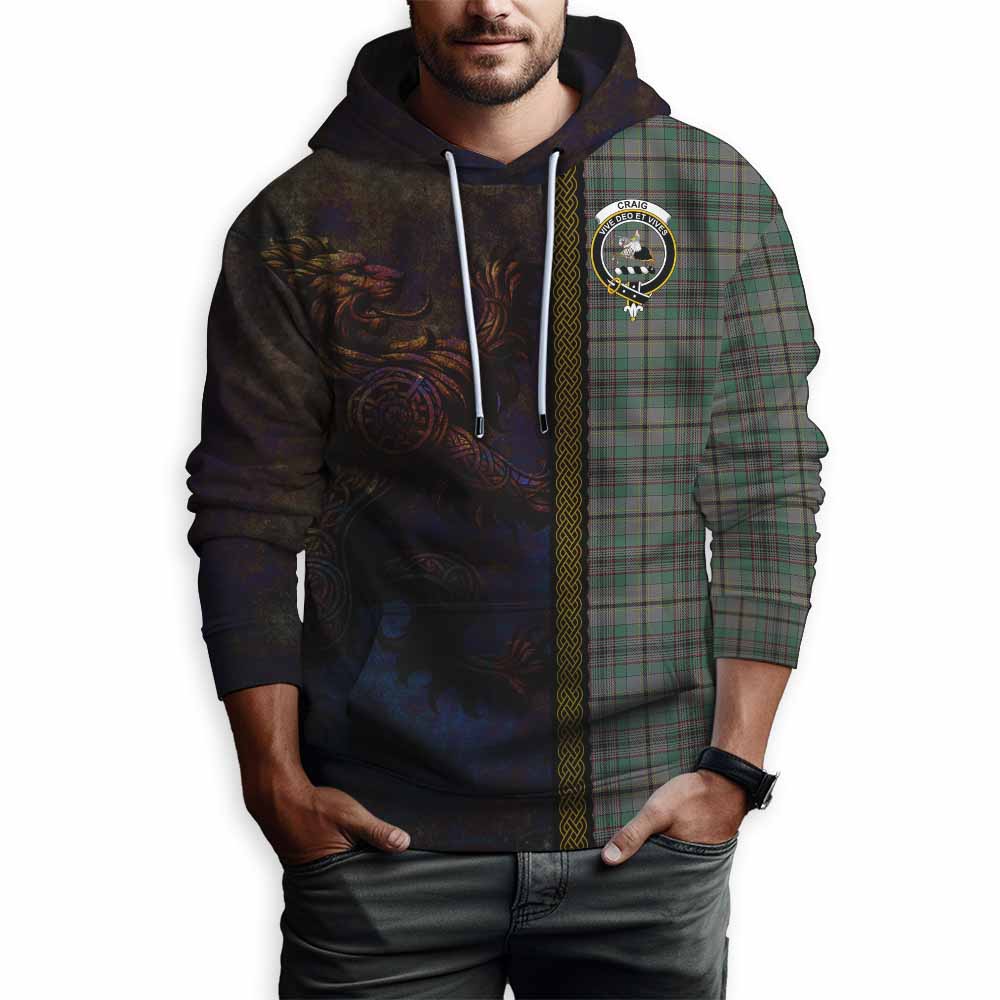 Tartan Vibes Clothing Craig Tartan Family Crest Hoodie Alba Gu Brath Be Brave Lion Ancient Style