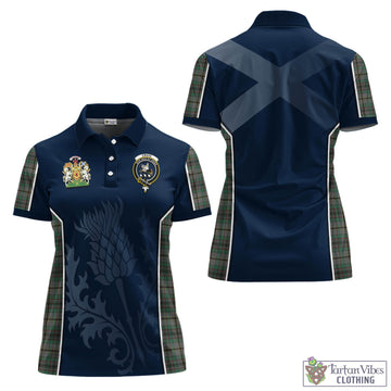 Craig Tartan Women's Polo Shirt with Family Crest and Scottish Thistle Vibes Sport Style
