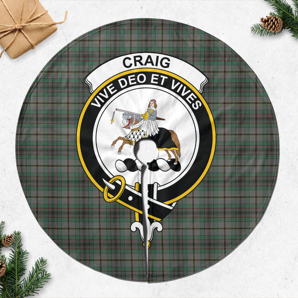 Craig Tartan Christmas Tree Skirt with Family Crest - Tartanvibesclothing
