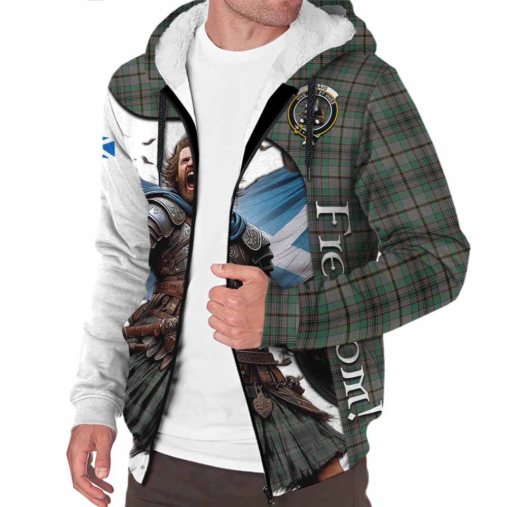 Tartan Vibes Clothing Craig Crest Tartan Sherpa Hoodie Inspired by the Freedom of Scottish Warrior