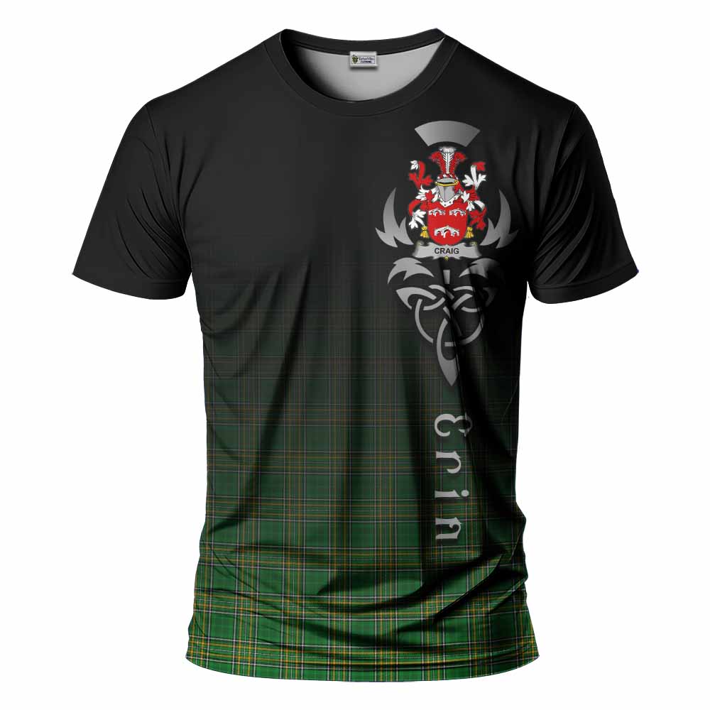 Tartan Vibes Clothing Craig Irish Clan T-Shirt with Coat of Arms Erin Go Bragh Celtic Inspired