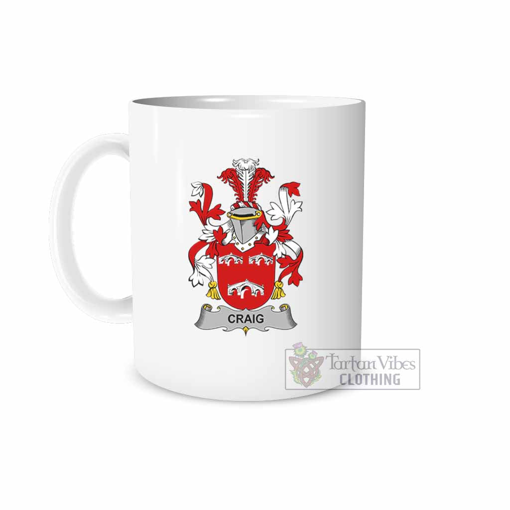Craig Irish Clan Coat of Arms Ceramic Mug White - 2D-tartanvibesclothing