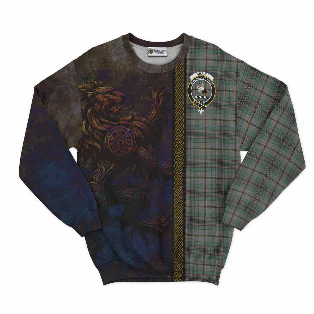 Craig Tartan Family Crest Sweatshirt Alba Gu Brath Be Brave Lion Ancient Style Unisex - Tartan Vibes Clothing