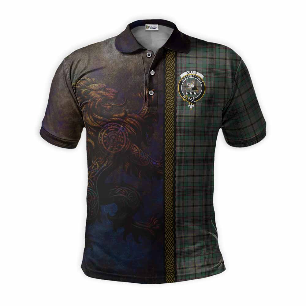 Tartan Vibes Clothing Craig Tartan Family Crest Polo Shirt Alba Gu Brath Be Brave Lion Ancient Style
