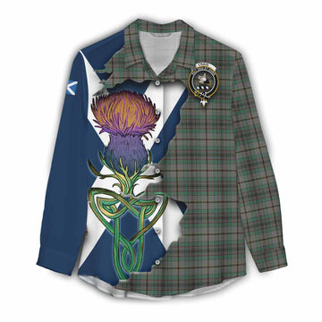 Craig Tartan Family Crest Women's Casual Shirt Scottish Thistle Celtic Inspired