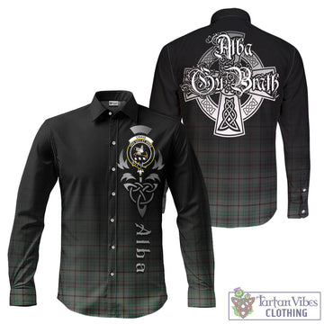 Craig Tartan Long Sleeve Button Up Featuring Alba Gu Brath Family Crest Celtic Inspired