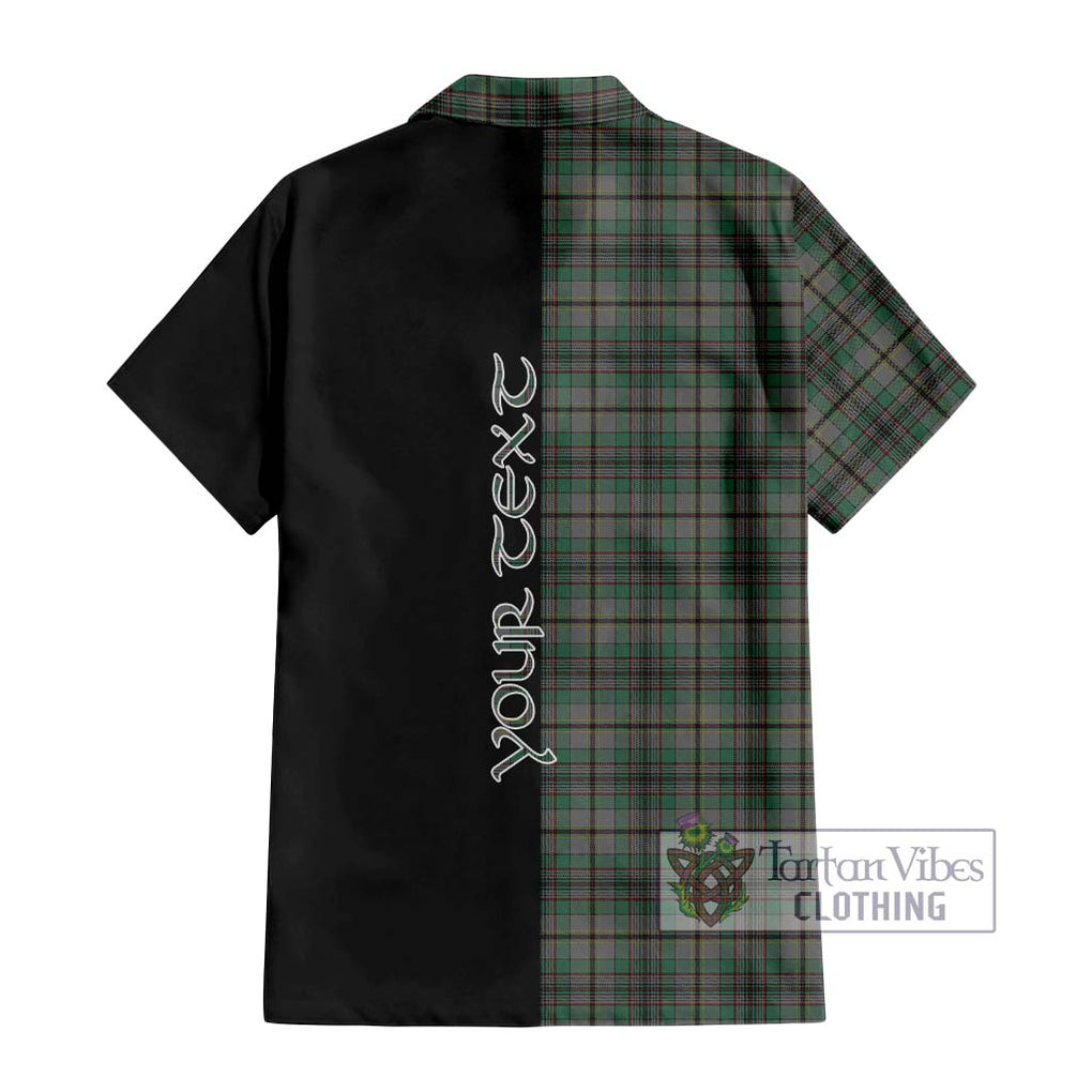 Craig Tartan Short Sleeve Button Shirt with Family Crest and Half Of Me Style - Tartanvibesclothing Shop