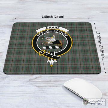 Tartan Vibes Clothing Craig Tartan Mouse Pad with Family Crest