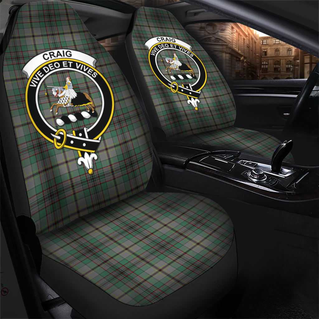 Craig Tartan Car Seat Cover with Family Crest - Tartanvibesclothing