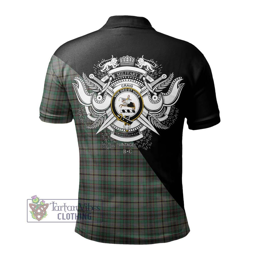 Craig Tartan Polo Shirt with Family Crest and Military Logo Style - Tartanvibesclothing Shop