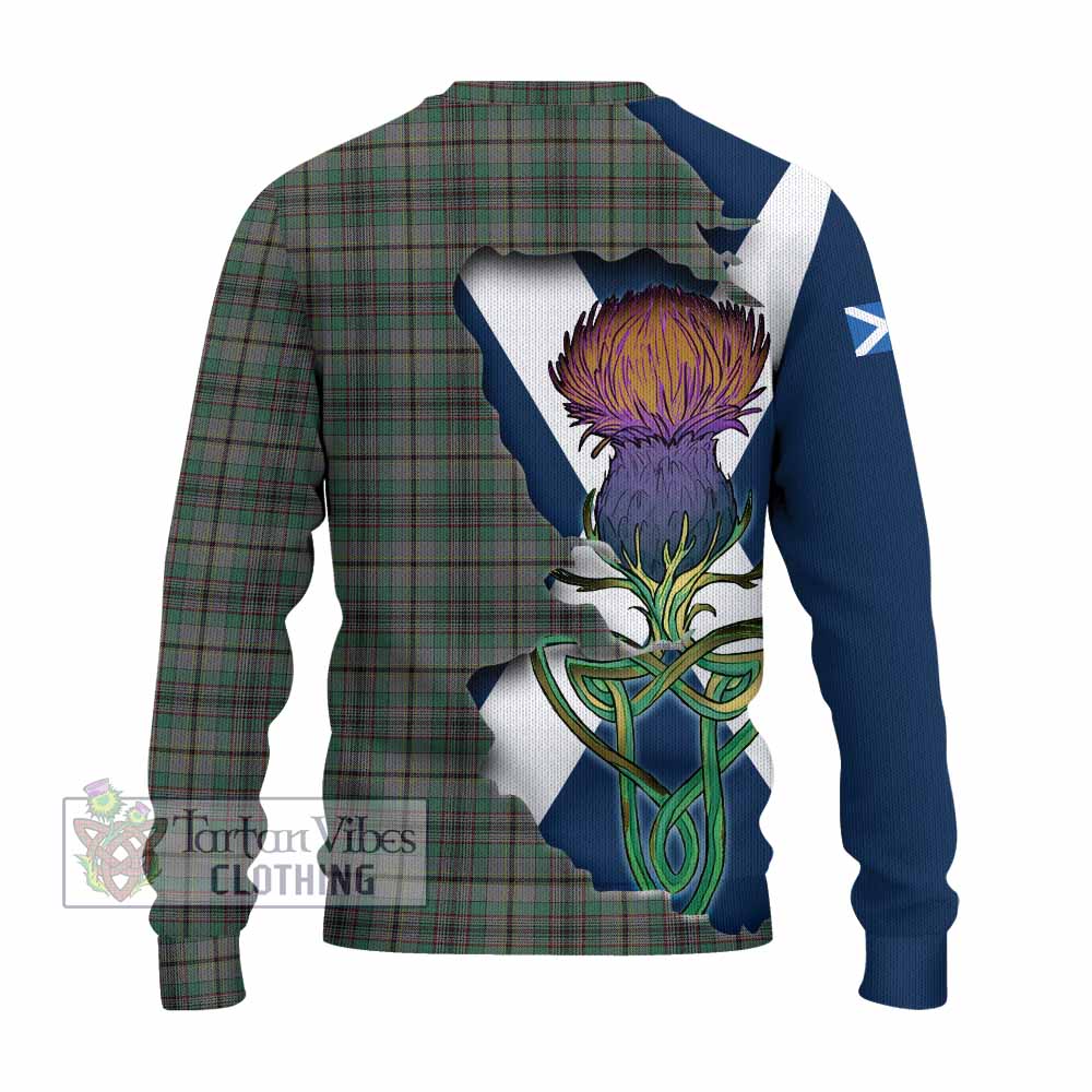 Tartan Vibes Clothing Craig Tartan Family Crest Knitted Sweater Scottish Thistle Celtic Inspired