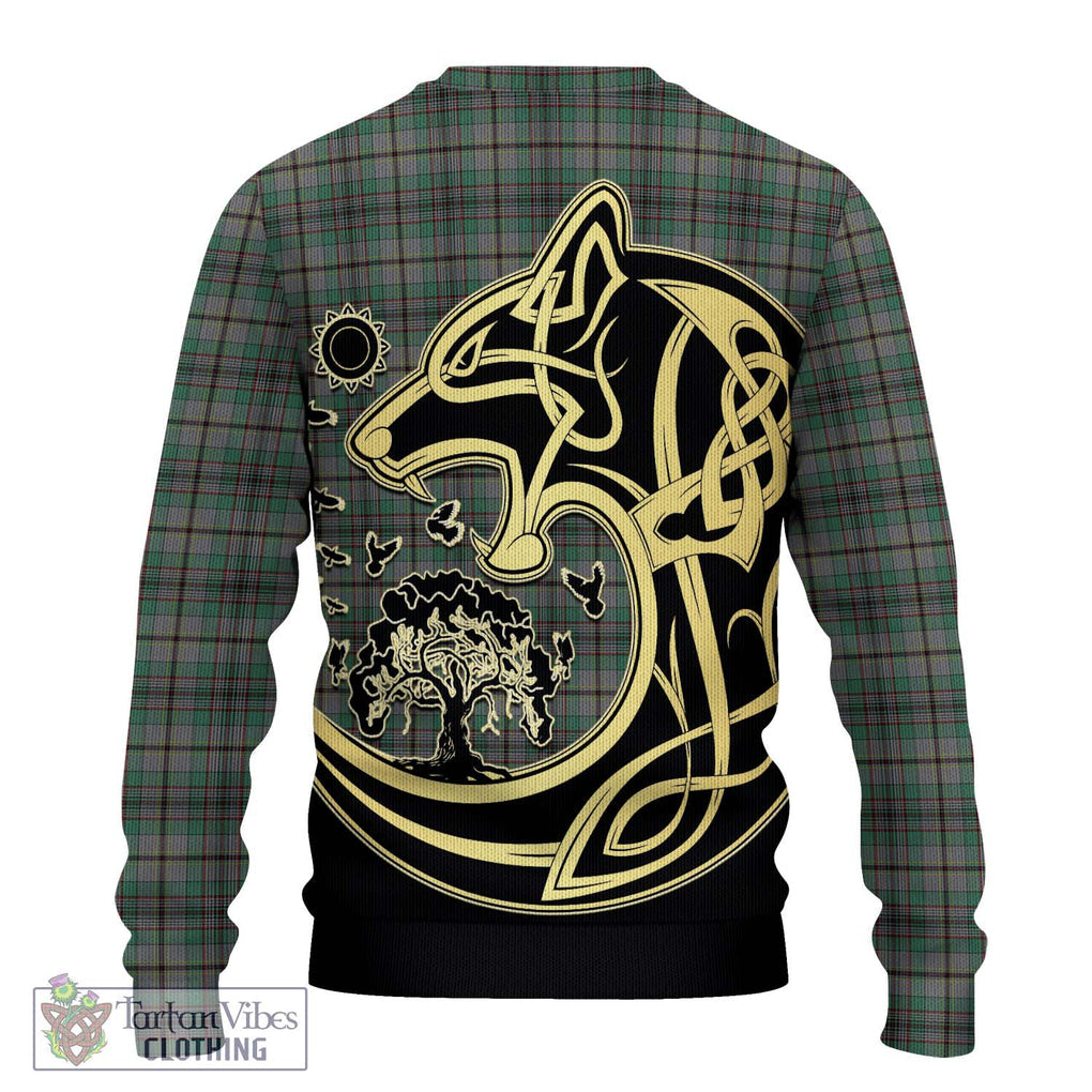 Craig Tartan Knitted Sweater with Family Crest Celtic Wolf Style - Tartan Vibes Clothing