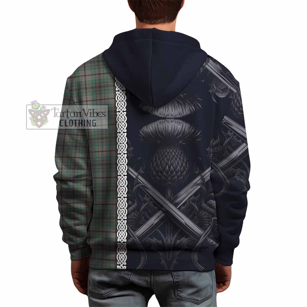 Tartan Vibes Clothing Craig Tartan Hoodie with Family Crest Cross Sword Thistle Celtic Vibes