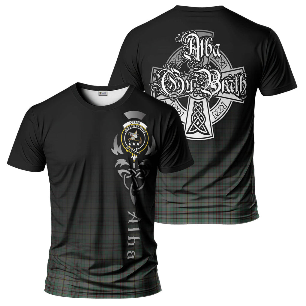 Tartan Vibes Clothing Craig Tartan T-Shirt Featuring Alba Gu Brath Family Crest Celtic Inspired