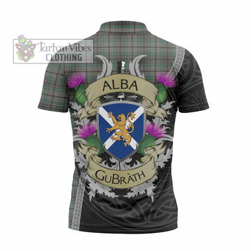 Craig Tartan Family Crest Zipper Polo Shirt Lion Rampant Royal Thistle Shield Celtic Inspired