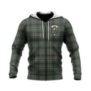 Craig Tartan Knitted Hoodie with Family Crest