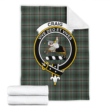 Craig Tartan Blanket with Family Crest