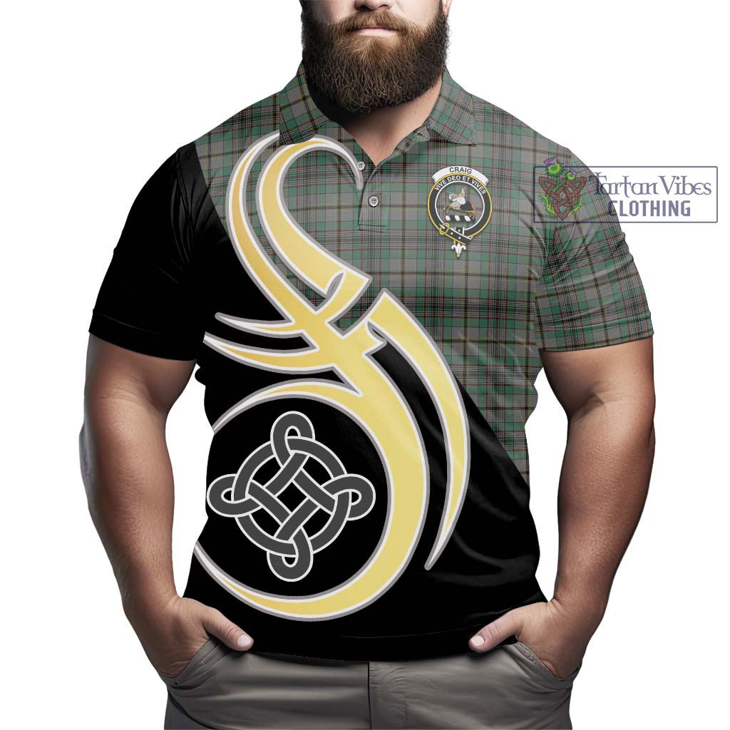 Craig Tartan Polo Shirt with Family Crest and Celtic Symbol Style - Tartan Vibes Clothing