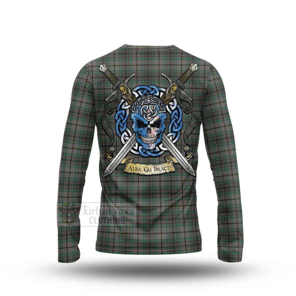 Tartan Vibes Clothing Craig Tartan Long Sleeve T-Shirt with Family Crest Celtic Skull Style