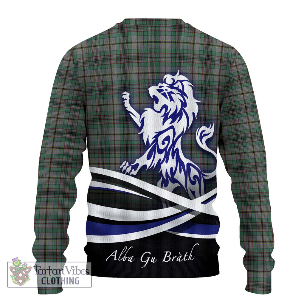 Craig Tartan Knitted Sweater with Alba Gu Brath Regal Lion Emblem - Tartanvibesclothing Shop