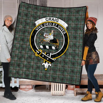 Craig Tartan Quilt with Family Crest