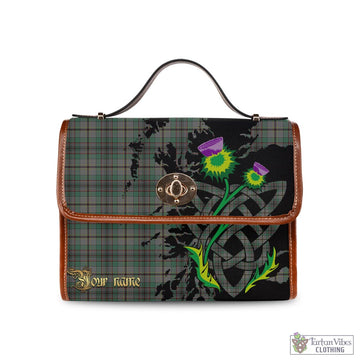 Craig Tartan Waterproof Canvas Bag with Scotland Map and Thistle Celtic Accents