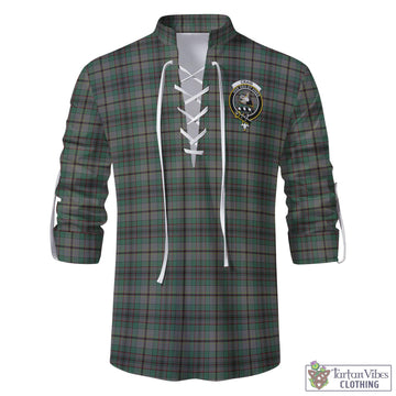 Craig Tartan Men's Scottish Traditional Jacobite Ghillie Kilt Shirt with Family Crest