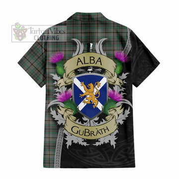 Tartan Vibes Clothing Craig Tartan Family Crest Short Sleeve Button Shirt Lion Rampant Royal Thistle Shield Celtic Inspired