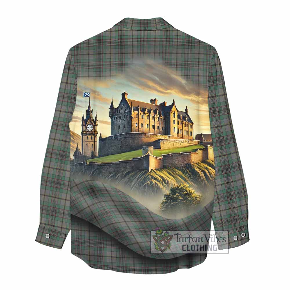 Tartan Vibes Clothing Craig Tartan Family Crest Women's Casual Shirt with Scottish Ancient Castle Style