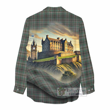 Craig Tartan Family Crest Women's Casual Shirt with Scottish Ancient Castle Style