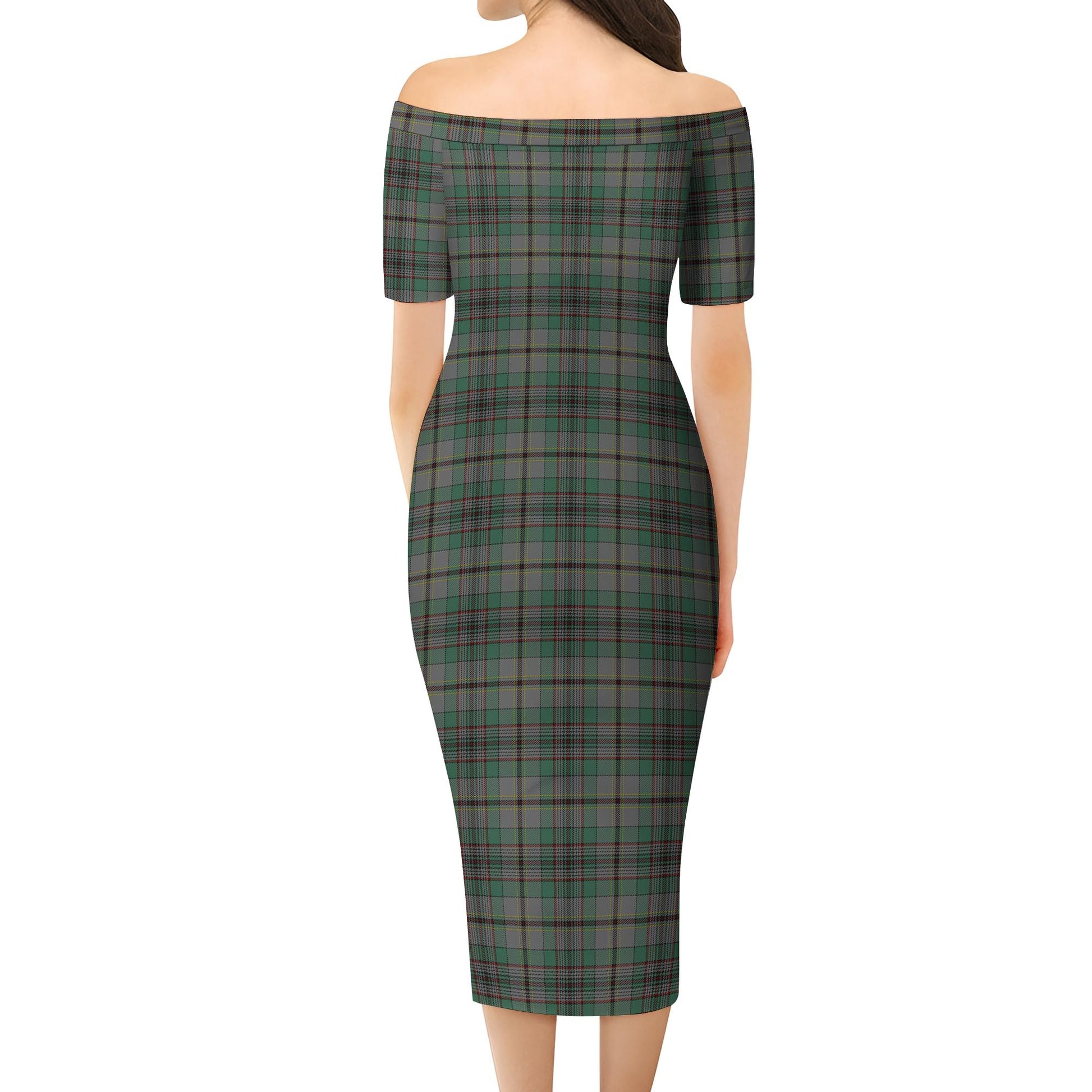 Craig Tartan Off Shoulder Lady Dress - Tartanvibesclothing