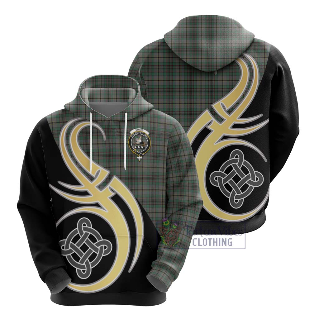 Craig Tartan Hoodie with Family Crest and Celtic Symbol Style - Tartan Vibes Clothing