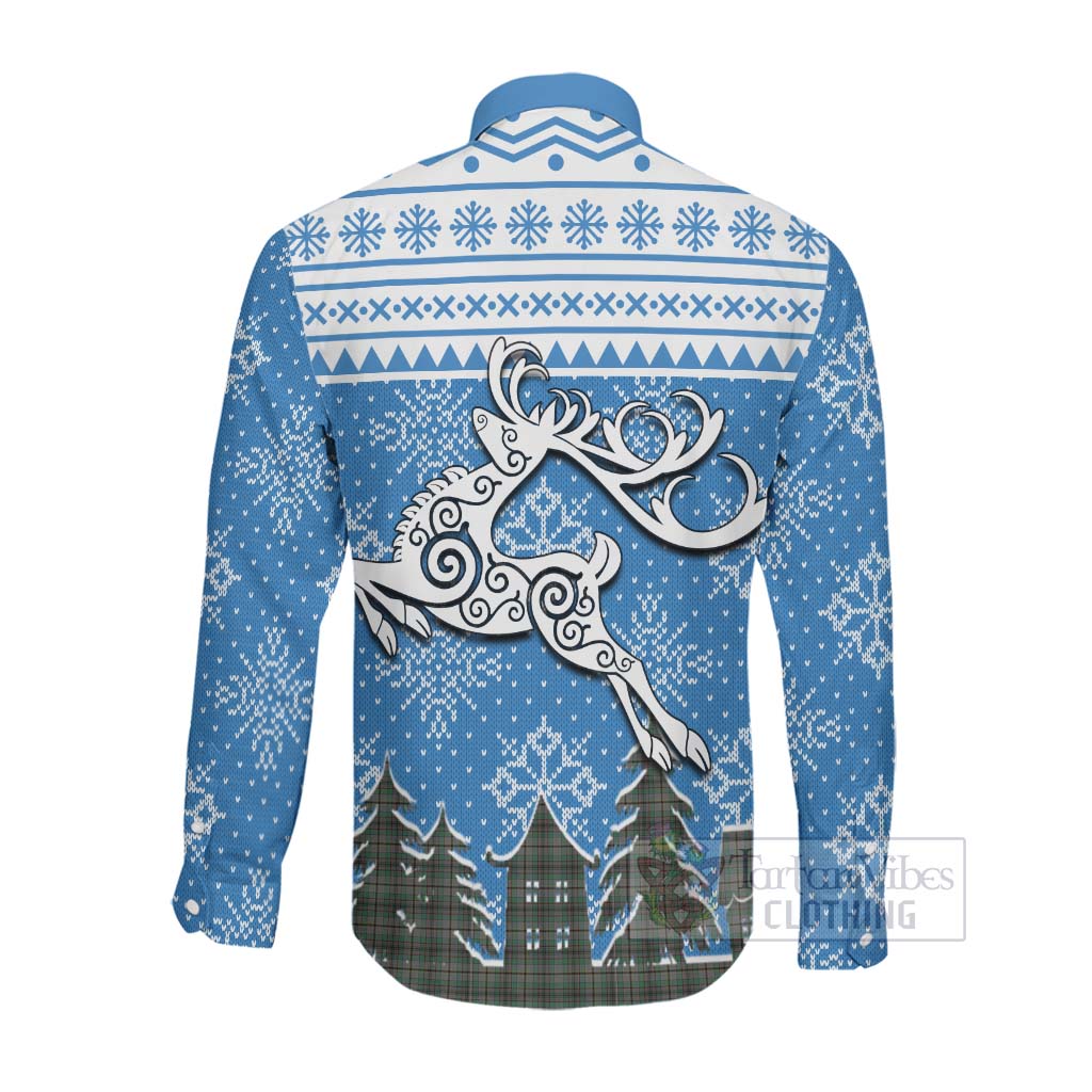 Craig Clan Christmas Long Sleeve Button Shirt Celtic Reindeer Style Men's Shirt - Tartan Vibes Clothing