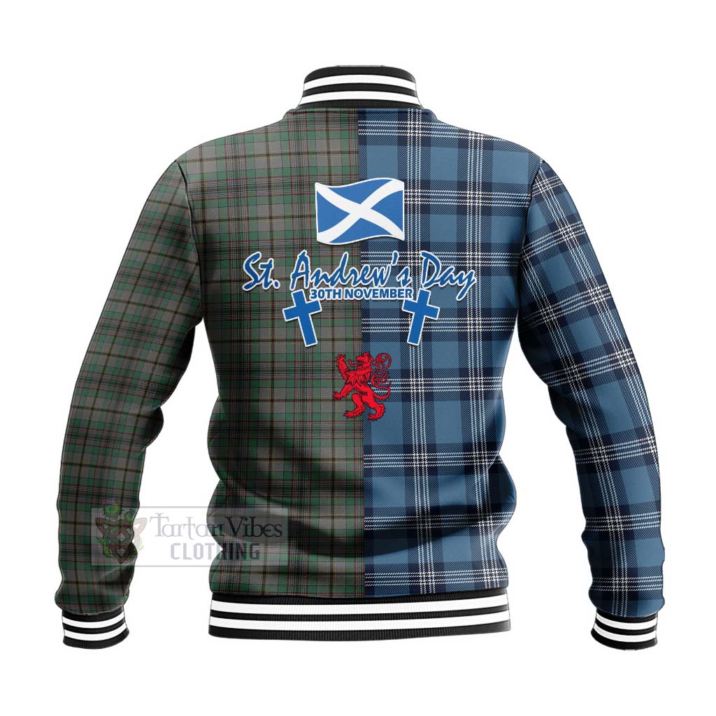 Tartan Vibes Clothing Craig Tartan Baseball Jacket Happy St. Andrew's Day Half Tartan Style