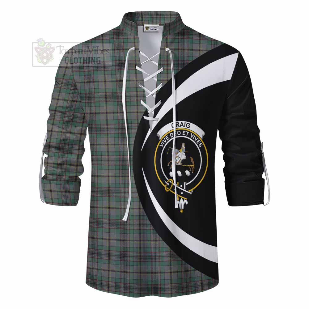 Tartan Vibes Clothing Craig Tartan Ghillie Kilt Shirt with Family Crest Circle Style