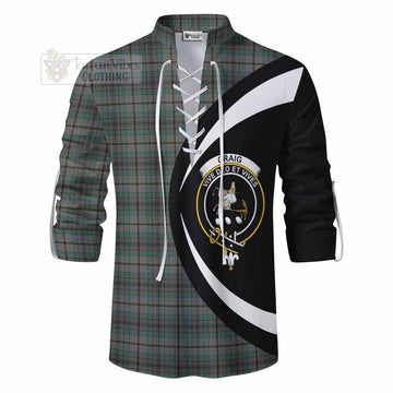 Tartan Vibes Clothing Craig Tartan Ghillie Kilt Shirt with Family Crest Circle Style
