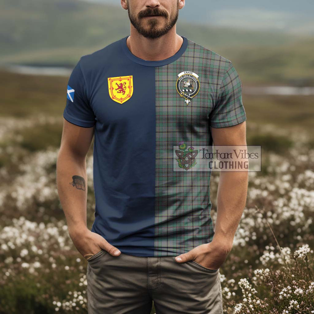 Craig Tartan T-Shirt Alba with Scottish Lion Royal Arm Half Style - Tartan Vibes Clothing