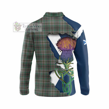Craig Tartan Family Crest Long Sleeve Polo Shirt Scottish Thistle Celtic Inspired