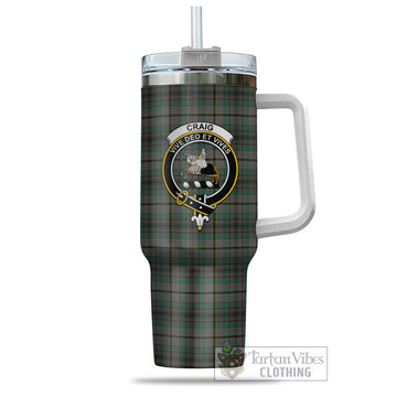 Craig Tartan and Family Crest Tumbler with Handle