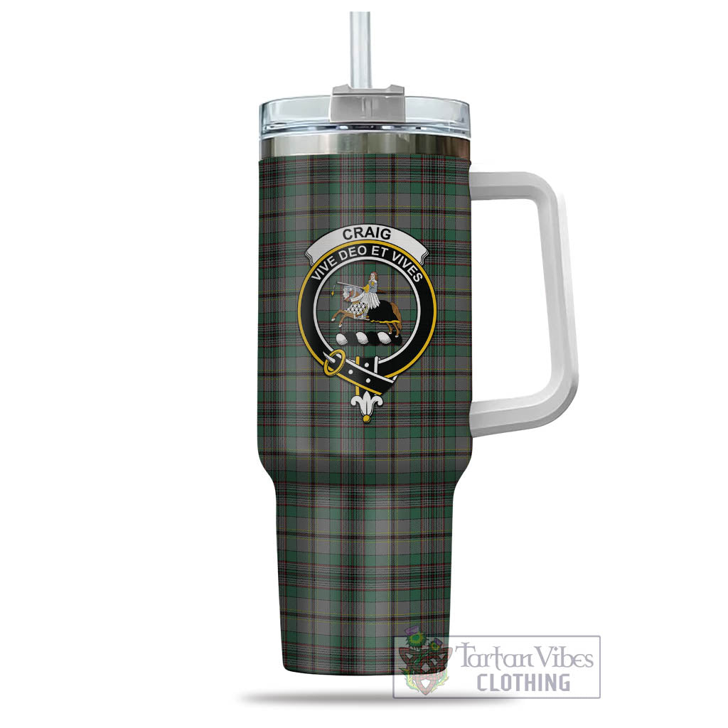 Tartan Vibes Clothing Craig Tartan and Family Crest Tumbler with Handle