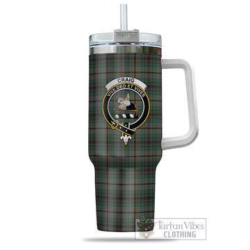 Tartan Vibes Clothing Craig Tartan and Family Crest Tumbler with Handle